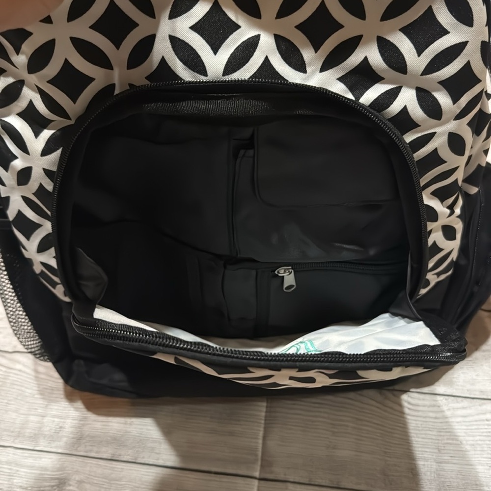 Black & White Patterned Backpack Monogrammed Wcg - image 5
